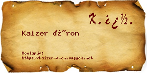 Kaizer Áron névjegykártya